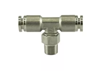 Pushloc Fitting Stainless Steel – 1/8" NPT to 1/4" PTC Tee