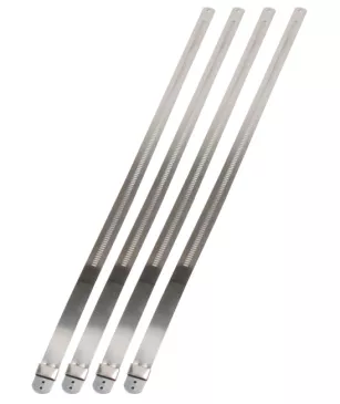 Stainless-Steel Positive Locking Ties - 12mm x 14" (4-Pack)