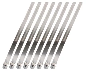 Stainless-Steel Positive Locking Ties - 12mm x 9" (8-Pack)