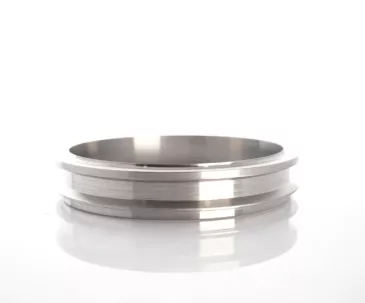 Precision T5/6 T/HSG. 5-1/4" V-BAND OUTLET FLANGE TO 5" TUBE MILD STEEL