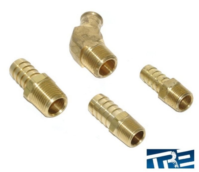 Brass Barb Fittings; Oil Drain, and Waterline