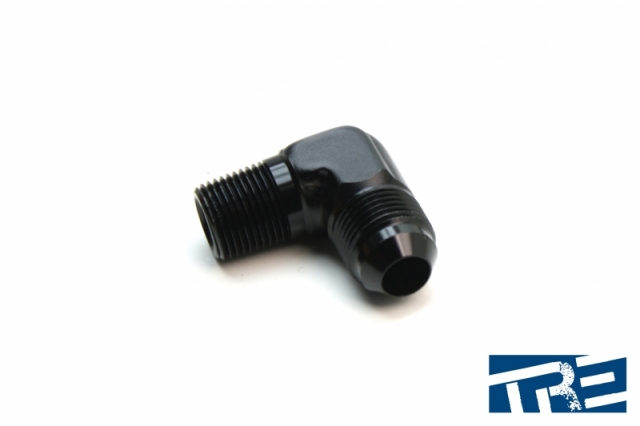 8AN to 3/8" NPT 90 Degree Adapter