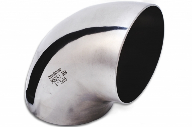 4" Polished Stainless Weld Els, Short Radius 90, Schedule 5